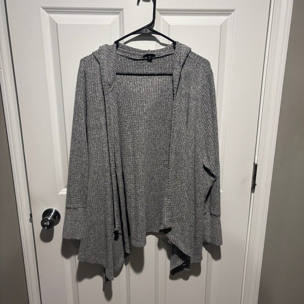 Torrid Super Soft Plush Waffle Drape Front Hooded Cardigan - Picture 3 of 7